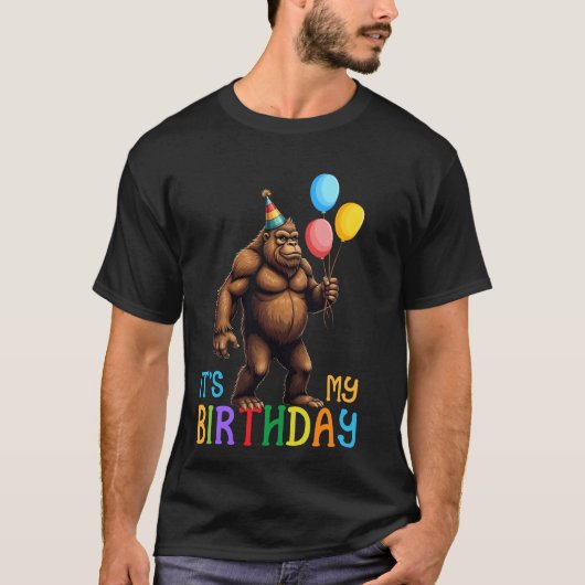 T-shirt Bigfoot c'est mon anniversaire Bash Fun Party Ball (Devant)