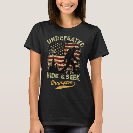 T-shirt Bigfoot champion de cache-cache drôle de sasquatch (Devant)