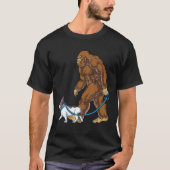 T-shirt Bigfoot Chien Marcher Français Chien Chien à Balle (Devant)