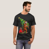 T-shirt Bigfoot Christmas Tree Xmas Lights Funny Sasquatch (Devant entier)