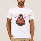 T-shirt Bigfoot Coeur Valentines Jour Garçons Hommes Aimer (Devant)