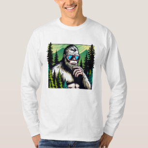 T-shirt Bigfoot Curieux avec des Lunettes de Soleil se Cac