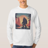 T-shirt Bigfoot dans la forêt Long Sleeve hommes's (Devant)