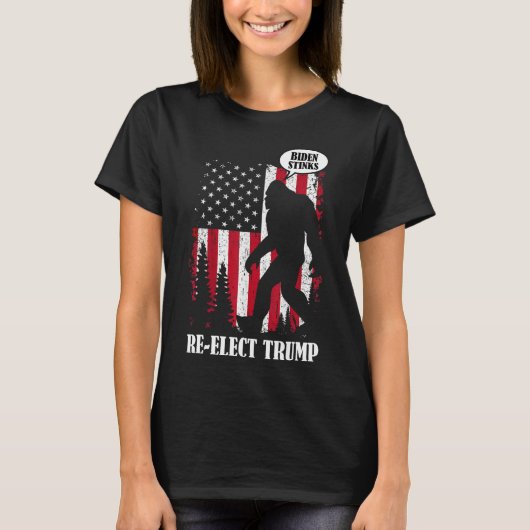 T-shirt Bigfoot Dit Que Biden Stinks (Devant)