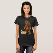 T-shirt Bigfoot Dog Walk Corgi Funny Sasquatch Amateurs Ho (Devant entier)