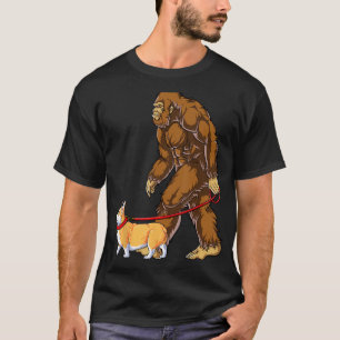T-shirt Bigfoot Dog Walk Corgi Funny Sasquatch Amateurs Ho