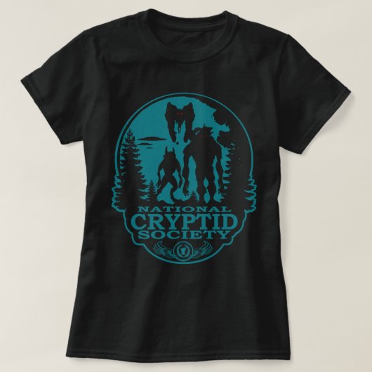 T-shirt Bigfoot Dogman Mothman UFO National Cryptid Societ (Design devant)