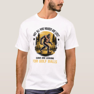 T-shirt Bigfoot Drôle à la Recherche de Balles de Golf