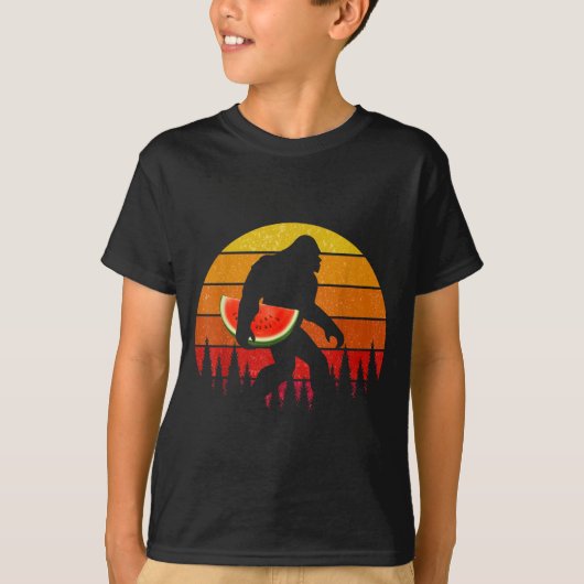 T-shirt Bigfoot drôle avec tranche de pastèque Melon Été (Devant)