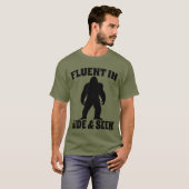 T-shirt Bigfoot Drôle - Courant en Cache-Cache (Devant entier)