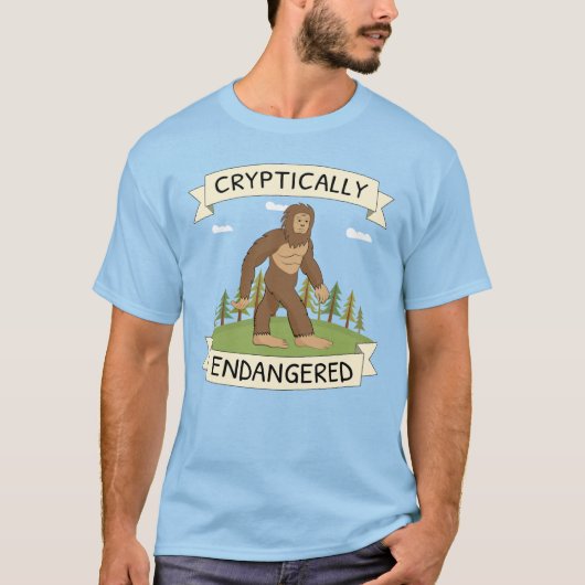 T-shirt Bigfoot drôle cryptiquement en danger (Devant)