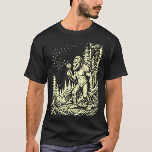T-shirt Bigfoot drôle soufflant dandelion sasquatch vintag
