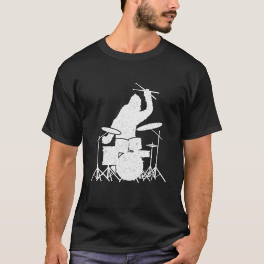 T-shirt Bigfoot Drumstick Sasquatch Drumming Drummer Drumm (Devant)