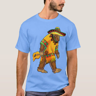 T-shirt Bigfoot El Squatcho Cinco De Mayo Mexicain Poncho 