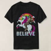 T-shirt Bigfoot équitation Unicorn Rainbow Sasquatch Croir (Design devant)