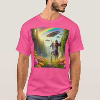 T-shirt Bigfoot équitation Unicorne Selfie Bigfoot Avec Uf