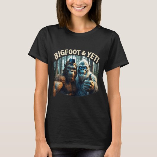 T-shirt Bigfoot et yeti selfie cryptide squatch chasseur (Devant)