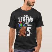 T-shirt Bigfoot fête d'anniversaire 5 ans Sasquatch Thème (Devant)