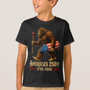 T-shirt Bigfoot feux d'artifice 4 juillet patriotique sasq