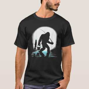 T-shirt Bigfoot Fishing Funny Sasquatch And Fish Night Fis