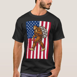 T-shirt Bigfoot Football Drapeau Usa Drôle Patriotique Sas