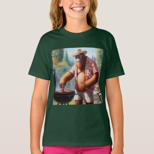 T-shirt Bigfoot Grilling Burgers (Devant)