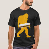 T-shirt Bigfoot Harmonica Sasquatch Harpist Français Harpe (Devant)