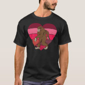 T-shirt Bigfoot Heart Funny Valentine Day Love Sasquatch Y (Devant)
