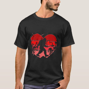 T-shirt Bigfoot Heart Valentines Day Bigfoot Valentine