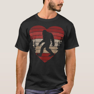 T-shirt Bigfoot Heart Valentine's Day Boys Girls Kids Love