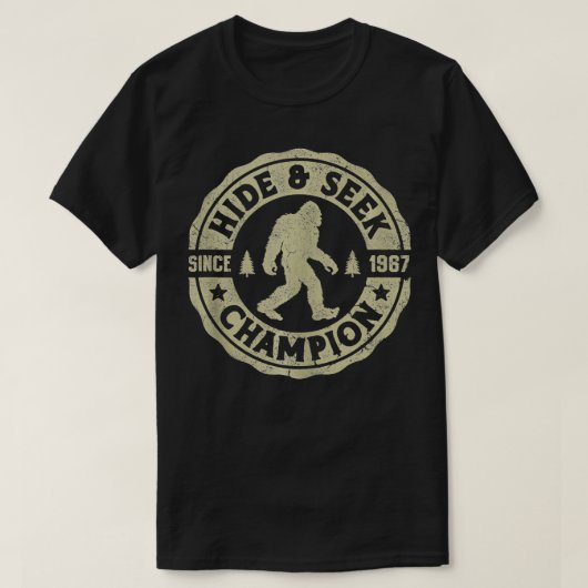 T-shirt Bigfoot Hide And Seek Champion Funny Sasquatch Ret (Design devant)