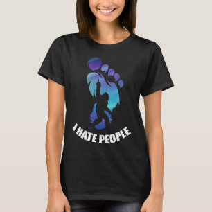 T-shirt Bigfoot Je Déteste Les Gens Drôle Gros Pied Sasqua