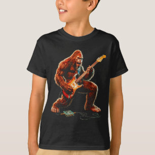 T-shirt Bigfoot jouant de la guitare électrique guitariste