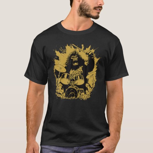 T-shirt Bigfoot Jouer Drummer Sasquatch Bigfoot Dr. (Devant)