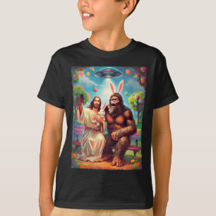 T-shirt Bigfoot lapin drôle Pâques jésus sasquatch selfie