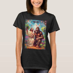 T-shirt Bigfoot lapin drôle Pâques jésus sasquatch selfie
