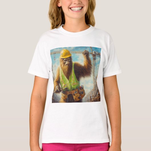 T-shirt Bigfoot le travailleur du bâtiment (Devant)