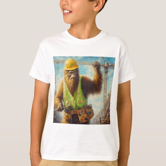 T-shirt Bigfoot le travailleur du bâtiment (Devant)