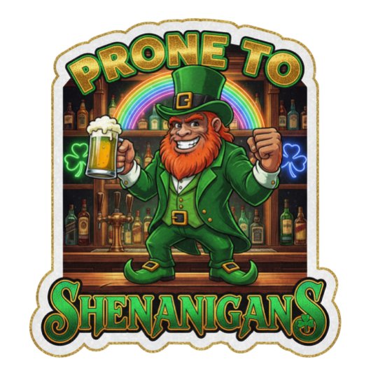 T-shirt Bigfoot Leprechaun Prone to Shenanigans