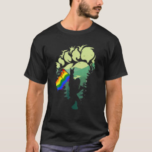 T-shirt Bigfoot LGBT Drapeau Sasquatch Gay pride Rainbow B