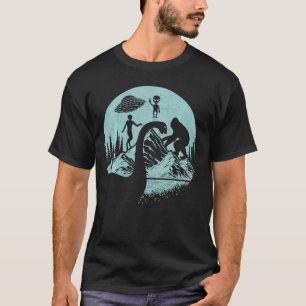 T-shirt Bigfoot Loch Ness Monster Mothman Et Aliens ! Cryp