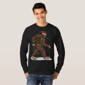 T-shirt Bigfoot lumières Noël Sasquatch hiver Père Noël Ha (Devant entier)