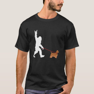 T-shirt Bigfoot Marcher Cocker Spaniel Happy Chien Lovely 
