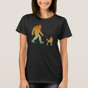 T-shirt Bigfoot Marcher Poodle Funny Sasquatch chien anima