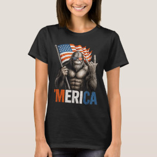 T-shirt Bigfoot ’merica Patriotique Sasquatch Balançant l'