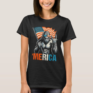 T-shirt Bigfoot Merica Rock Drapeau Américain Patriotique