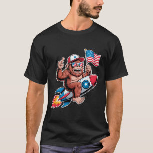 T-shirt Bigfoot Merica Rock Drapeau Américain Patriotique