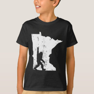T-shirt Bigfoot Minnesota State Map Sasquatch Hommes Femme