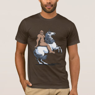 T-shirt Bigfoot montant une licorne