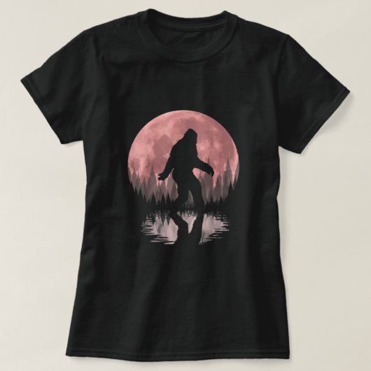 T-shirt Bigfoot Moon Graphic Night Forest! Cool Sasquatch (Design devant)